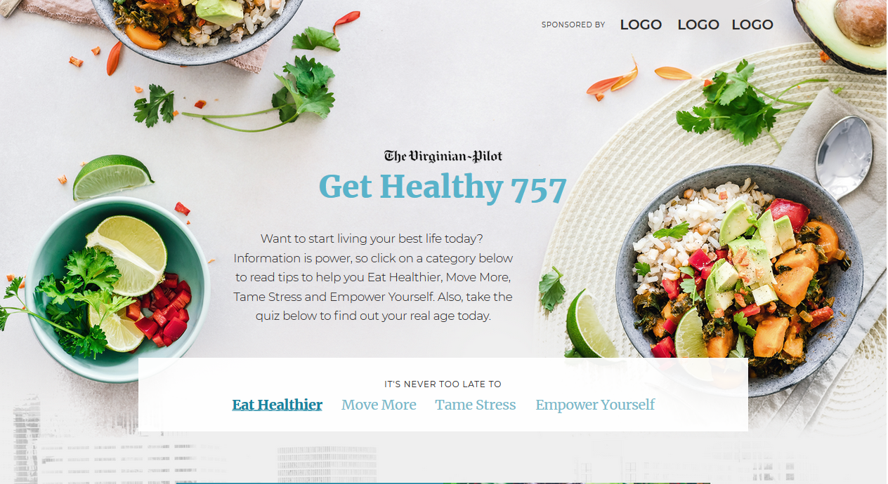 Get Healthy 8211 Above Fold Screen Shot